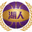 洛杉矶湖人队徽 - 紫色和金色篮球带有湖人字样